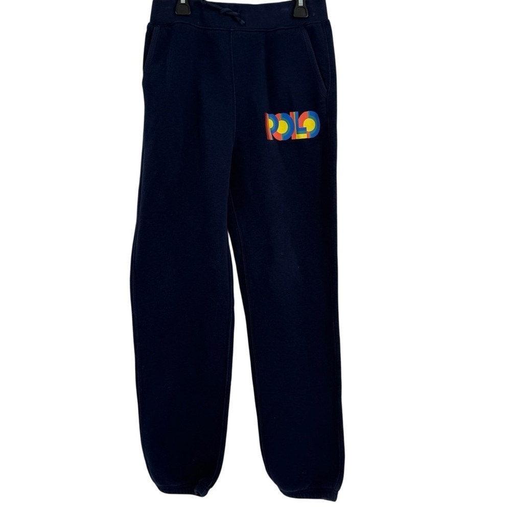 Polo Ralph Lauren Size L (14-16) Kids Navy Blue Fleece Knit Sweatpants Joggers